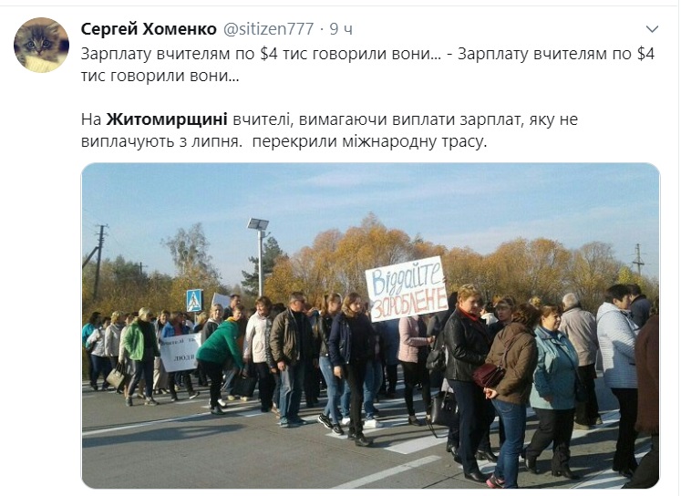Празднуют конец эпохи бедности: в сети высмеяли протесты учителей на Житомирщине. ФОТО