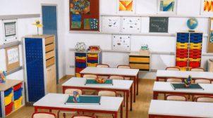 (Укр) Меблі для початкових класів: столи, стільці, шафи, парти для НУШ