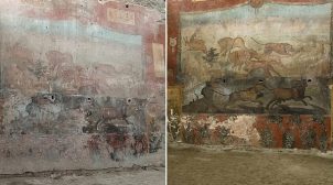 Археологи с помощью лазера восстановили древнеримскую фреску. ФОТО