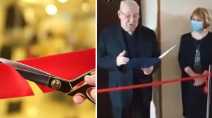 «С шампанским и перерезанием ленточки»: в Киевском университете телекоммуникаций торжественно открыли женский туалет. ВИДЕО